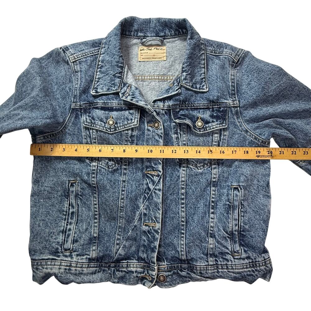 Free People We The Free Rumors Cropped Denim Jacket 100%Cotton Classic/Modern - Picture 3 of 16